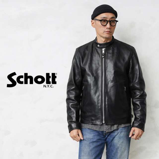 Schott ショット 3111052 SHEEP LEATHER 70’S シングル ライダースジャケット【7823950078】【Cx】【T】｜ジップアップ レザージャケッ