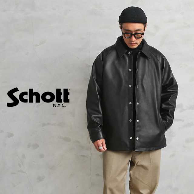 Schott ショット 3121026 シープスキン レザー コーチジャケット / レザージャケット【7823950081】【Cx】【T】｜ライダースジャケット