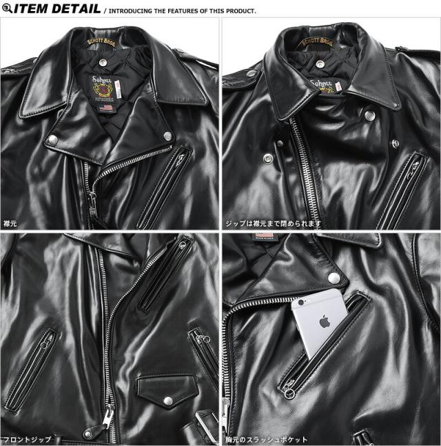 ポイント10倍！Schott ショット 613UHT HORSEHIDE ONE STAR ライダースジャケット TALL【7416】【Cx】【T】｜メンズ 革ジャン レザージャケット アウター アメカジ ツーリング ブランド おしゃれ 黒 本革_3