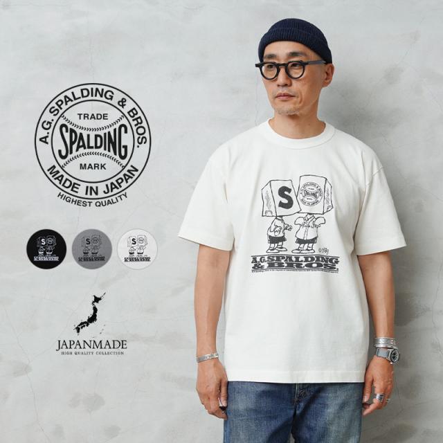 A.G.SPALDING&BROS エージースポルディング&ブロス SPL-AGS-251013 SKETCHBOOK3 S/S プリントTシャツ 日本製【Cx】【T】｜メンズファッション アメカジ ヴィンテージ 半袖 コットン ヘビーウェイト ストリート ブランド おしゃれ