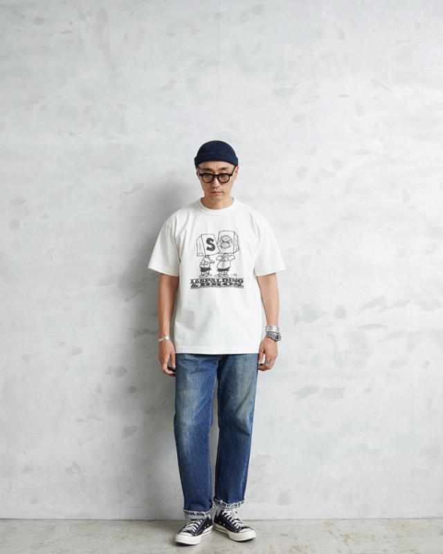 A.G.SPALDING&BROS エージースポルディング&ブロス SPL-AGS-251013 SKETCHBOOK3 S/S プリントTシャツ 日本製【Cx】【T】｜メンズファッション アメカジ ヴィンテージ 半袖 コットン ヘビーウェイト ストリート ブランド おしゃれ