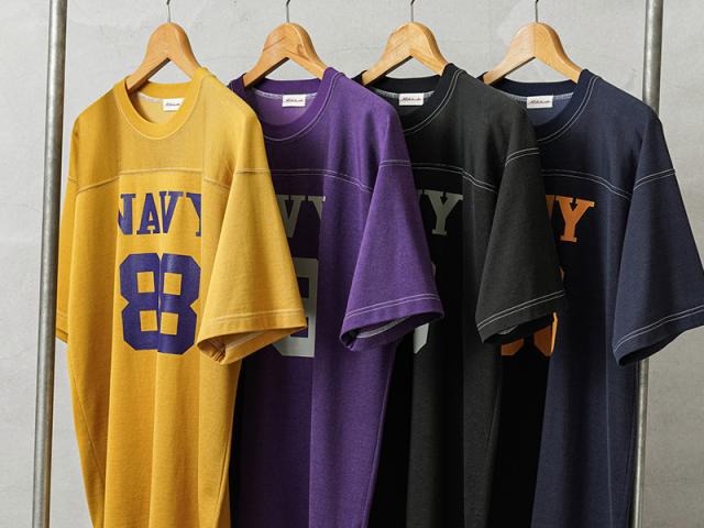 A.G.SPALDING&BROS エージースポルディング&ブロス フットボールシャツ US NAVY 日本製【Cx】【T】｜メンズファッション アメカジ ファッション 半袖Tシャツ ヴィンテージ USネイビー スポーツMIX カジュアル 1980年代 コットン