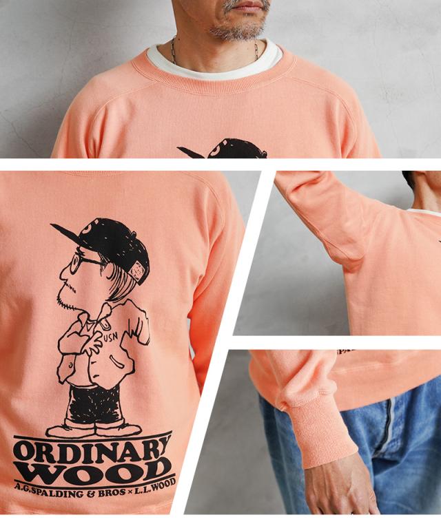 Ordinary Wood × A.G.SPALDING&BROS SPL-WAP-251003 SKETCHBOOK3 フリーダムスリーブ スウェット シャツ 日本製【Cx】【T】｜メンズファッション ヴィンテージ ストリート トップス コットン カジュアル トレーナー