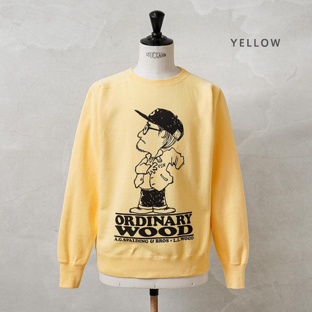 Ordinary Wood × A.G.SPALDING&BROS SPL-WAP-251003 SKETCHBOOK3 フリーダムスリーブ スウェット シャツ 日本製【Cx】【T】｜メンズファッション ヴィンテージ ストリート トップス コットン カジュアル トレーナー