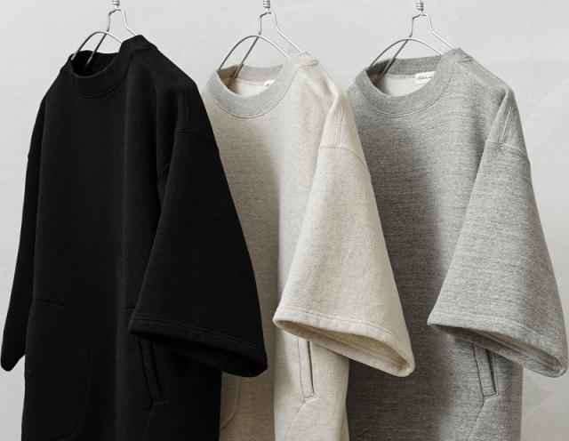 A.G.SPALDING&BROS エージースポルディング&ブロス SPL-AGS-241003 ハーフスリーブ スウェットシャツ 日本製【Cx】【T】｜メンズ トップス 半袖 大きいサイズ ポケット付き ボックスシルエット カジュアル ブランド おしゃれ