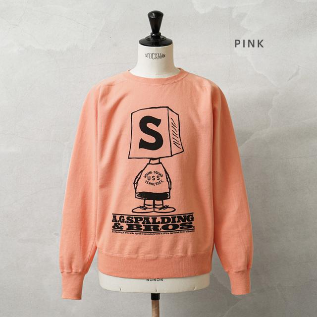 A.G.SPALDING&BROS エージースポルディング&ブロス SPL-AGS-251005 SKETCHBOOK3 フリーダムスリーブ スウェット シャツ 日本製【Cx】【T】｜メンズファッション アメカジ トレーナー 裏毛 綿100％ 丸胴 ブランド