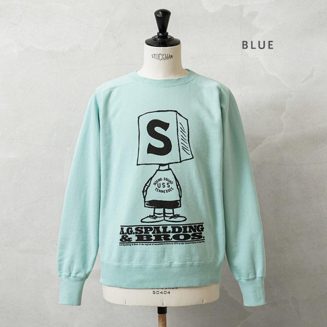 A.G.SPALDING&BROS エージースポルディング&ブロス SPL-AGS-251005 SKETCHBOOK3 フリーダムスリーブ スウェット シャツ 日本製【Cx】【T】｜メンズファッション アメカジ トレーナー 裏毛 綿100％ 丸胴 ブランド