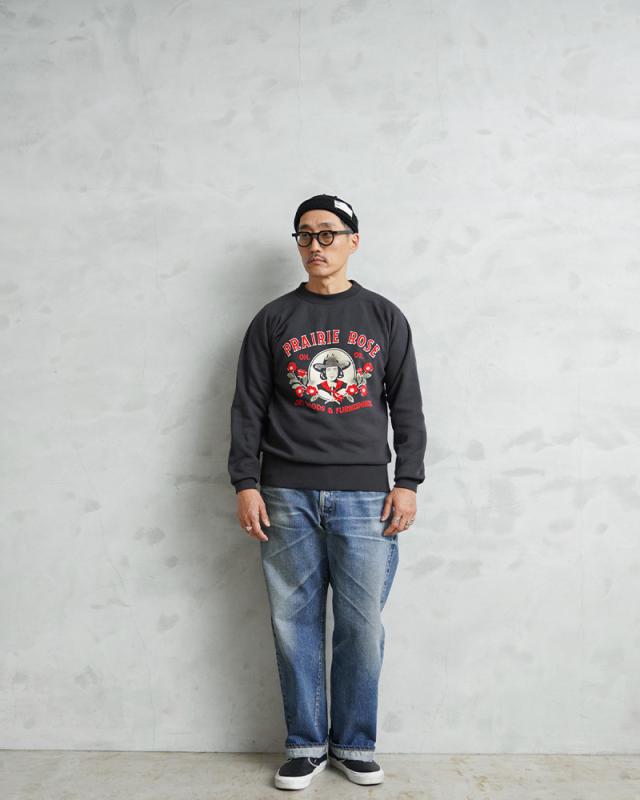 A.G.SPALDING&amp;BROS エージースポルディング&amp;ブロス SPL-AGS-261016 カラーフロッキープリント スウェット シャツ 日本製【Cx】【T】｜A.G.SPALDING&amp;BROS エージースポルディング&amp;ブロス SPL-AGS-261016 カラーフロッキープリント スウェット シャツ メンズ_1