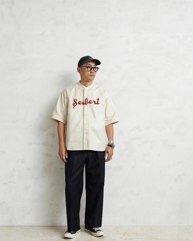 A.G.SPALDING&BROS エージースポルディング&ブロス SPL-AGS-242001 ベースボールシャツ 日本製【Cx】【T】｜メンズ トップス 半袖シャツ 大きいサイズ カジュアル ロゴ ブランド おしゃれ