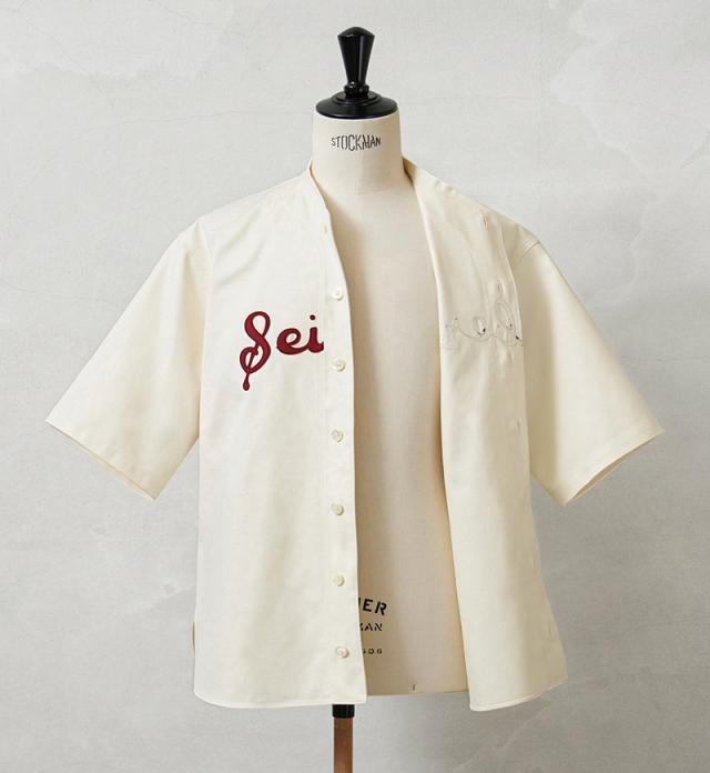 A.G.SPALDING&BROS エージースポルディング&ブロス SPL-AGS-242001 ベースボールシャツ 日本製【Cx】【T】｜メンズ トップス 半袖シャツ 大きいサイズ カジュアル ロゴ ブランド おしゃれ