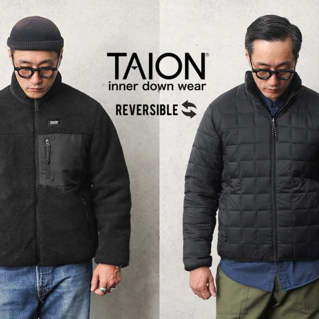 TAION タイオン TAION-R102MB MOUNTAIN LINE ダウン/ボア リバーシブル ダウンジャケット MENS【C5】【Sx】【T】｜フリース アウター イ