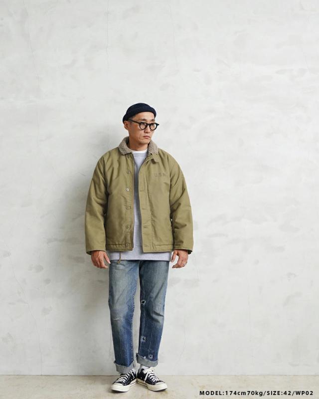 WAIPER.inc ワイパーインク 米海軍 U.S.NAVY N-1 デッキジャケット SOLID＆U.S.Nステンシル【WP01】【WP02】【Cx】【T】｜ミリタリー メンズ アウター カジュアル アメカジ ブランド おしゃれ 大きいサイズ
