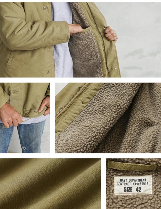 WAIPER.inc ワイパーインク 米海軍 U.S.NAVY N-1 デッキジャケット SOLID＆U.S.Nステンシル【WP01】【WP02】【Cx】【T】｜ミリタリー メンズ アウター カジュアル アメカジ ブランド おしゃれ 大きいサイズ