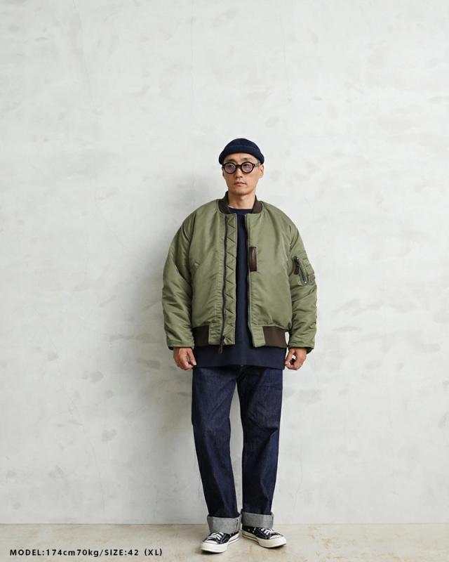 WAIPER.inc ワイパーインク 米軍 U.S.AIR FORCE B-15B MOD フライトジャケット TEST SAMPLEモデル【WP13】【T】【Cx】｜メンズ アウター 大きいサイズ ミリタリー ma-1ライク ナイロンジャケット カーキ グリーン ブランド おしゃれ