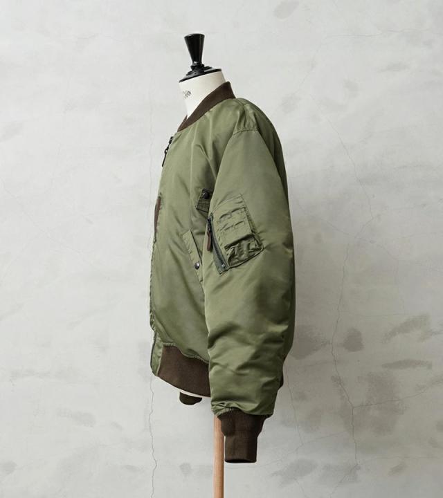 WAIPER.inc ワイパーインク 米軍 U.S.AIR FORCE B-15B MOD フライトジャケット TEST SAMPLEモデル【WP13】【T】【Cx】｜メンズ アウター 大きいサイズ ミリタリー ma-1ライク ナイロンジャケット カーキ グリーン ブランド おしゃれ