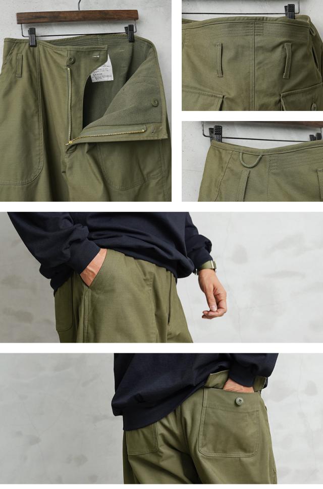 WAIPER.inc 米軍 U.S.NAVY コールドウェザー A-2 デッキパンツ【WP124】【T】【Cx】｜メンズ ボトムス 大きサイズ ワイドパンツ 防風 防寒 保温 軍パン ミリタリー カーキ バイク ブランド おしゃれ