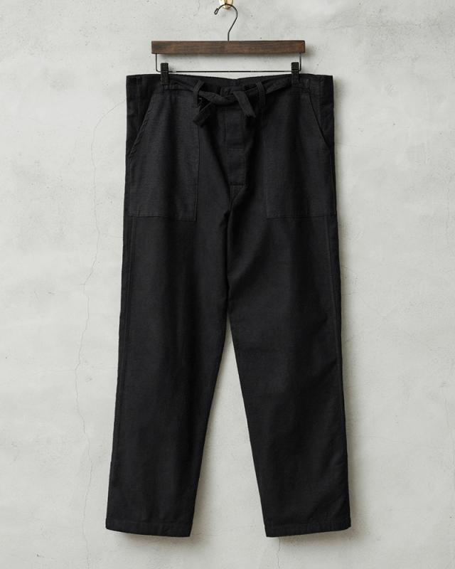 WAIPER.inc 実物 新品 デッドストック 米軍 ヴィンテージ HOSPITAL フランネル リメイクパンツ ポケット付き BLACK染め【I】【Cx】｜メンズ ロング 長ズボン ミリタリー 大きいサイズ イージー 黒 ゆったり ブランド おしゃれ_10