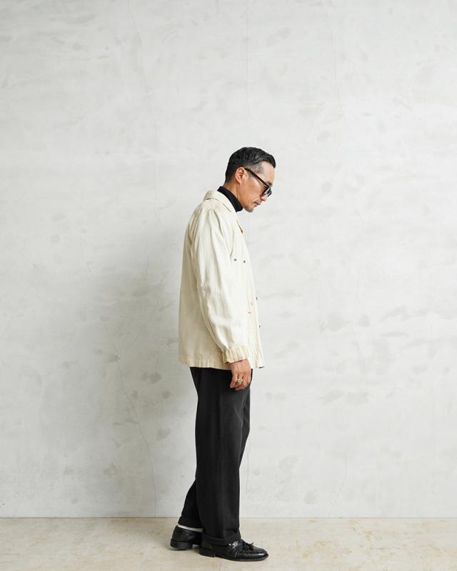 WAIPER.inc 実物 新品 デッドストック 米軍 ヴィンテージ HOSPITAL フランネル リメイクパンツ ポケット付き BLACK染め【I】【Cx】｜メンズ ロング 長ズボン ミリタリー 大きいサイズ イージー 黒 ゆったり ブランド おしゃれ_3
