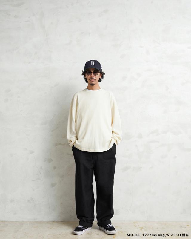 WAIPER.inc 実物 新品 デッドストック 米軍 ヴィンテージ HOSPITAL フランネル リメイクパンツ ポケット付き BLACK染め【I】【Cx】｜メンズ ロング 長ズボン ミリタリー 大きいサイズ イージー 黒 ゆったり ブランド おしゃれ_8