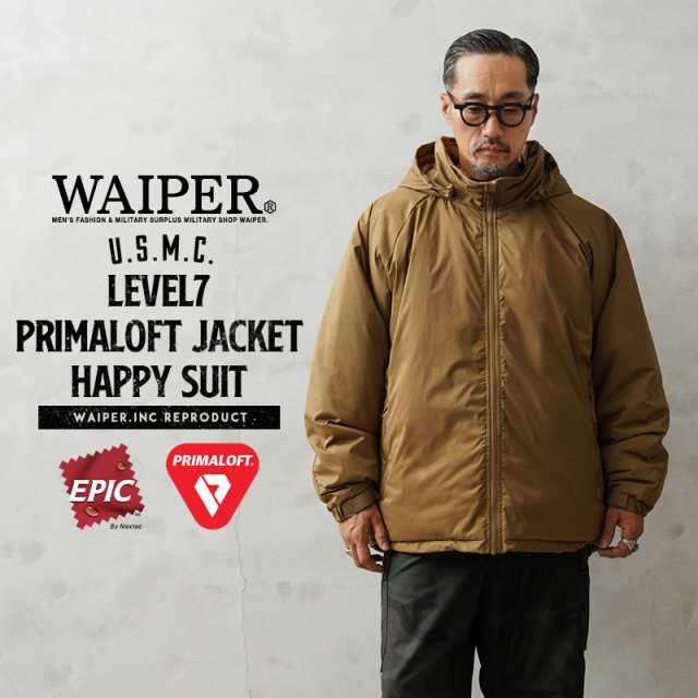 WAIPER.inc ワイパーインク 米軍 U.S.M.C. LEVEL7 PRIMALOFT ジャケット HAPPY SUIT EPIC【WP1019】【Cx】【S】｜メンズ アウター ミリタリー 大きいサイズ 防寒 保温 軽量 軽い フード付き キャンプ アウトドア ブランド おしゃれの通販は