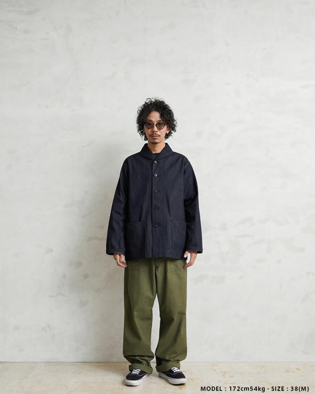 WAIPER.inc 米軍 1940’s U.S.NAVY M-43 デニムショールカラージャケット MADE OF”KAIHARA DENIM”【WP1038】【T】【Cx】｜メンズ アウター 大きいサイズ 大人 カジュアル Gジャン ジージャン ブランド おしゃれ