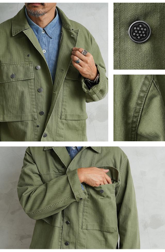 WAIPER.inc 米軍 1940’s U.S.ARMY M-43 HBT コンバットジャケット【WP1050】【T】【Cx】｜メンズ アウター ミリタリー 大きいサイズ 薄手 カーキ 綿 コットン 大人 カジュアル ブランド おしゃれ