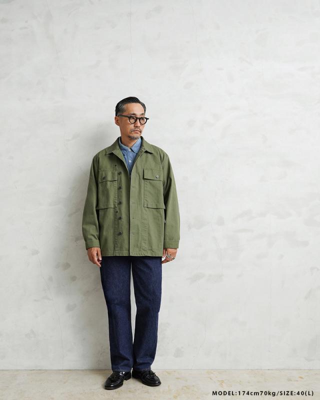 WAIPER.inc 米軍 1940’s U.S.ARMY M-43 HBT コンバットジャケット【WP1050】【T】【Cx】｜メンズ アウター ミリタリー 大きいサイズ 薄手 カーキ 綿 コットン 大人 カジュアル ブランド おしゃれ