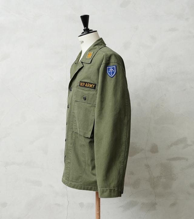 WAIPER.inc 米軍 1940’s U.S.ARMY M-43 HBT コンバットジャケット ワッペン【WP1050B】【Cx】【T】｜メンズ アウター ミリタリー 大きいサイズ 薄手 カーキ 綿 コットン 大人 カジュアル ブランド おしゃれ