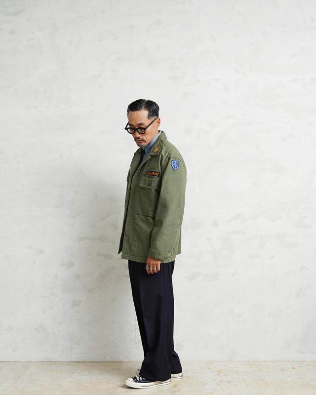WAIPER.inc 米軍 1940’s U.S.ARMY M-43 HBT コンバットジャケット ワッペン【WP1050B】【Cx】【T】｜メンズ アウター ミリタリー 大きいサイズ 薄手 カーキ 綿 コットン 大人 カジュアル ブランド おしゃれ