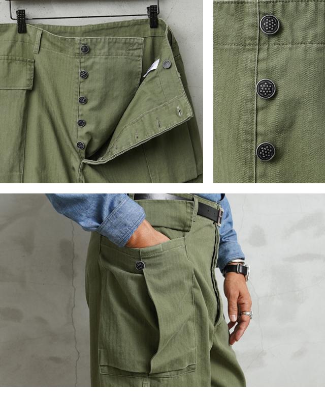 WAIPER.inc ワイパーインク 米軍 1940’s U.S.ARMY M-43 HBT サイドカーゴトラウザー【WP1051】【T】【Cx】｜メンズ パンツ ズボン ミリタリー 大きいサイズ ワイドパンツ ベイカーパンツ ブランド おしゃれ