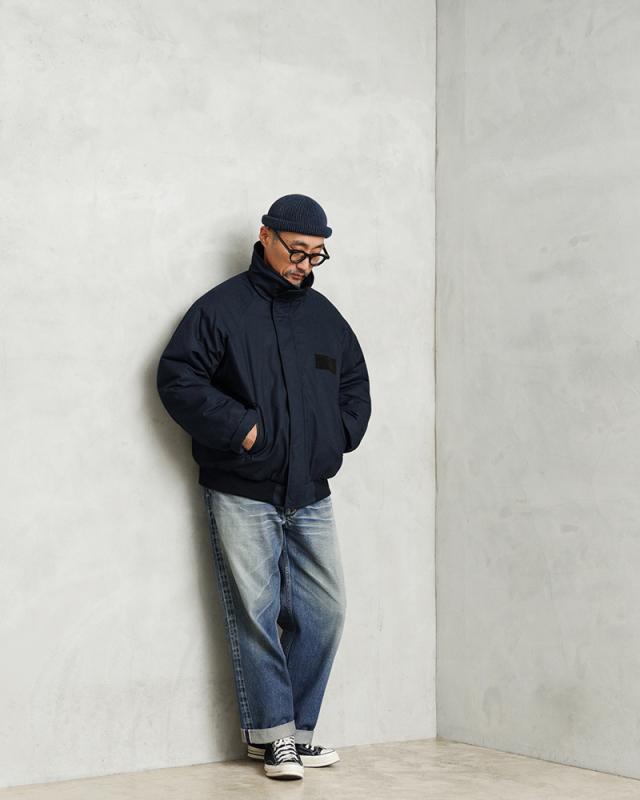 WAIPER.inc ワイパーインク 米軍 U.S.NAVY シップボードジャケット【WP1075】【Cx】【I】｜メンズ アウター 大きいサイズ ミリタリー ブルゾン ハイネック 立ち襟 無地 綿 コットン ネイビー ブランド おしゃれ