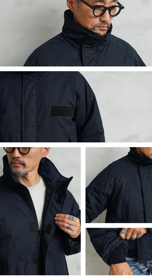 WAIPER.inc ワイパーインク 米軍 U.S.NAVY シップボードジャケット【WP1075】【Cx】【I】｜メンズ アウター 大きいサイズ ミリタリー ブルゾン ハイネック 立ち襟 無地 綿 コットン ネイビー ブランド おしゃれ