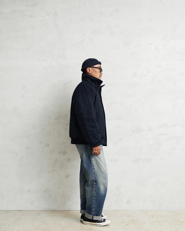 WAIPER.inc ワイパーインク 米軍 U.S.NAVY シップボードジャケット【WP1075】【Cx】【I】｜メンズ アウター 大きいサイズ ミリタリー ブルゾン ハイネック 立ち襟 無地 綿 コットン ネイビー ブランド おしゃれ