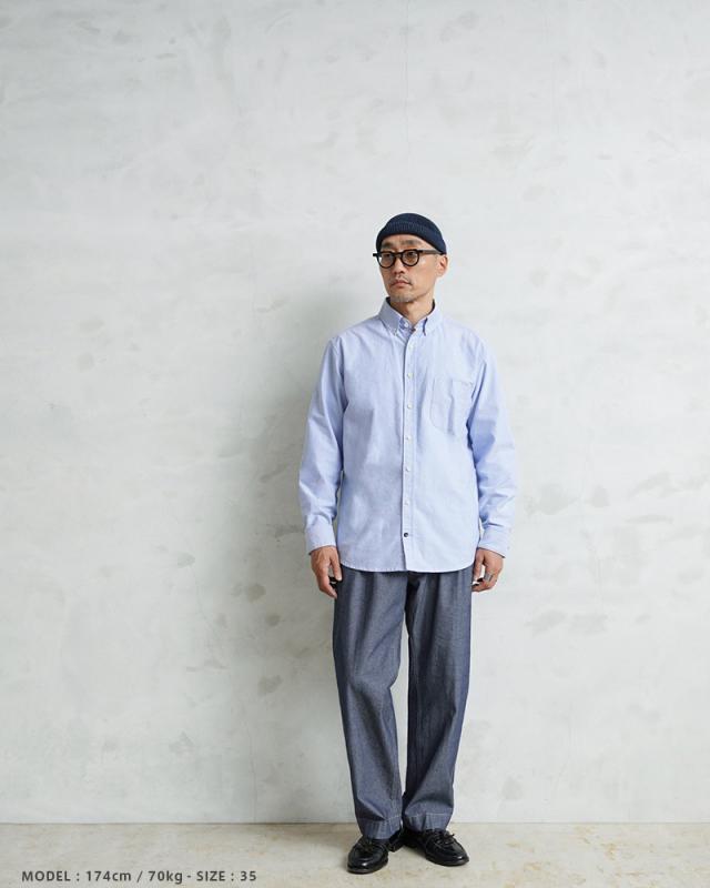 WAIPER.inc フランス軍 1950〜60年代 M-52 シャンブレー ツータック トラウザー【WP139】【T】【Cx】｜フレンチアーミー チノパン メンズ ミリタリー ボトムス 軍パン カジュアルパンツ ワイドパンツ テーパード 日本製 経年変化_6