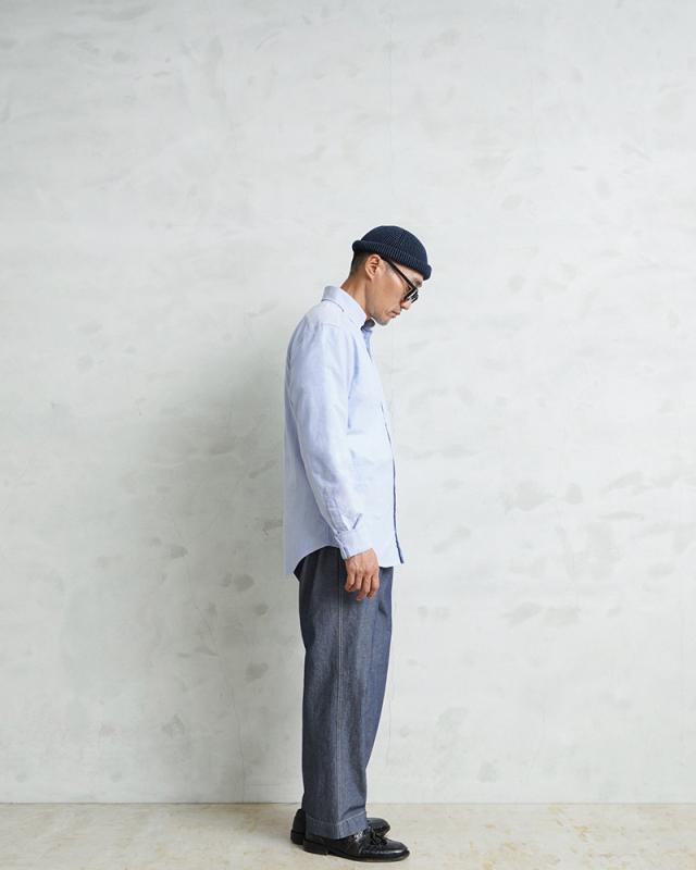 WAIPER.inc フランス軍 1950〜60年代 M-52 シャンブレー ツータック トラウザー【WP139】【T】【Cx】｜フレンチアーミー チノパン メンズ ミリタリー ボトムス 軍パン カジュアルパンツ ワイドパンツ テーパード 日本製 経年変化_7