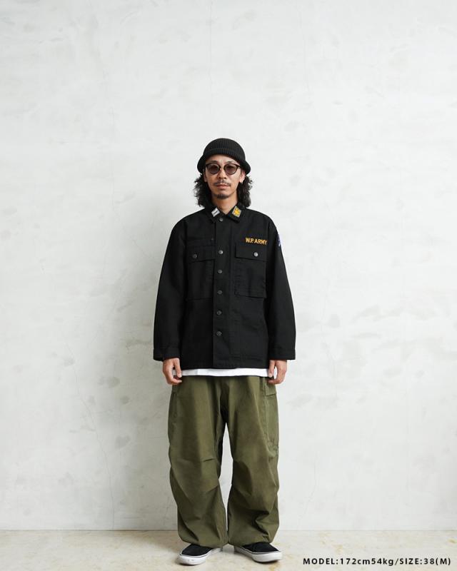 WAIPER.inc 米軍 1940’s U.S.ARMY M-43 HBT コンバットジャケット ワッペン【WP1050B】【Cx】【T】｜メンズ アウター ミリタリー 大きいサイズ 薄手 カーキ 綿 コットン 大人 カジュアル ブランド おしゃれ