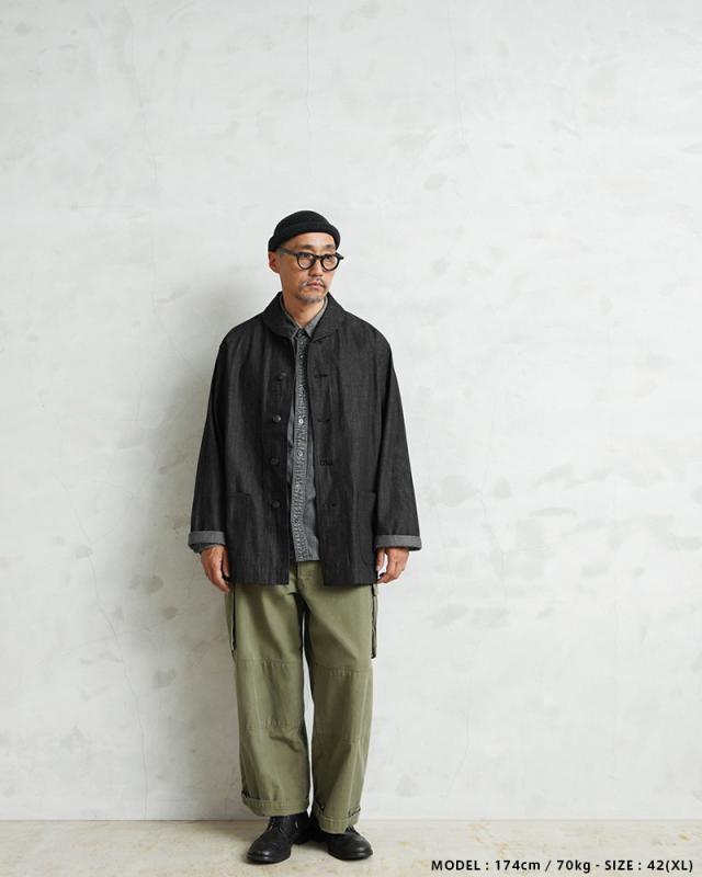 WAIPER.inc 米軍 1940’s U.S.NAVY M-43 デニムショールカラージャケット MADE OF”KAIHARA DENIM”【WP1038】【T】【Cx】｜メンズ アウター 大きいサイズ 大人 カジュアル Gジャン ジージャン ブランド おしゃれ