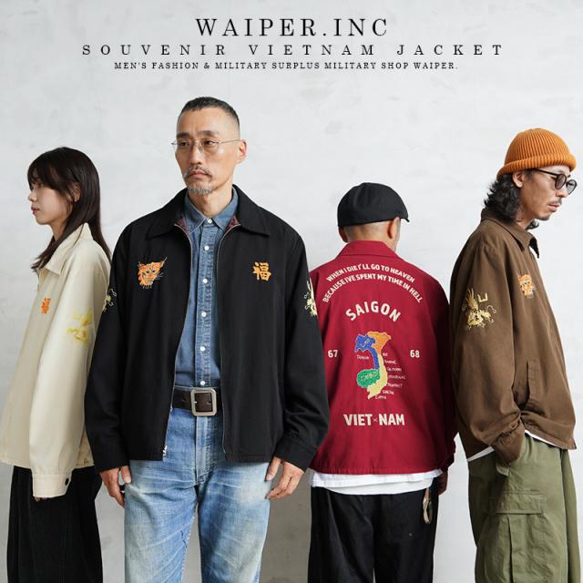 WAIPER.inc SOUVENIR VIETNAM JACKET ベトナムジャケット【WP115】【Cx】【T】｜メンズ アウター ミリタリー スカジャン ブルゾン 大きいサイズ 虎 福 サイゴン ブランド おしゃれ