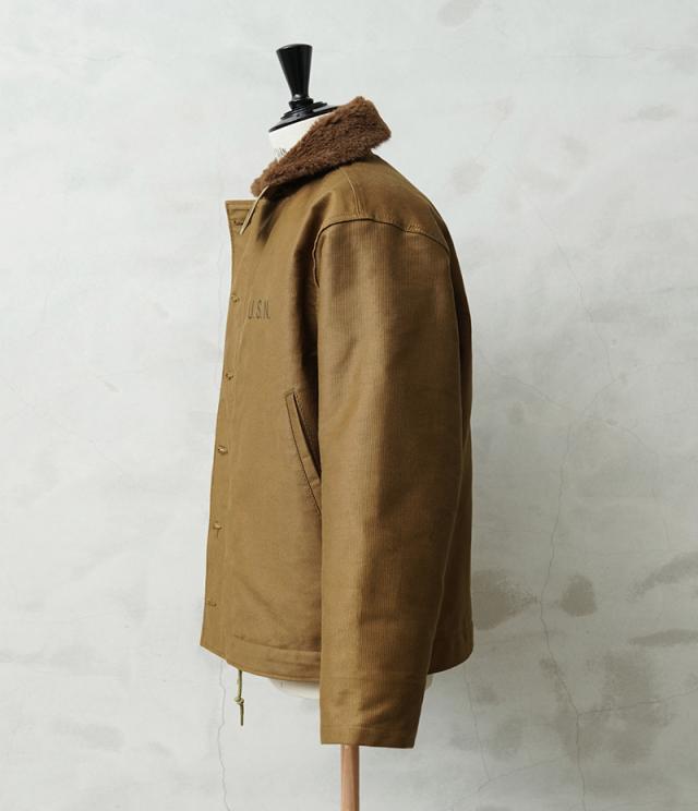 WAIPER.inc 忠実復刻 米軍 U.S.NAVY N-1 デッキジャケット ピケモデル/アルパカライニング 日本製【WP119】【Cx】【T】｜メンズ アウター 大きいサイズ カジュアル ボア 防寒 バイク アメカジ ブランド おしゃれ