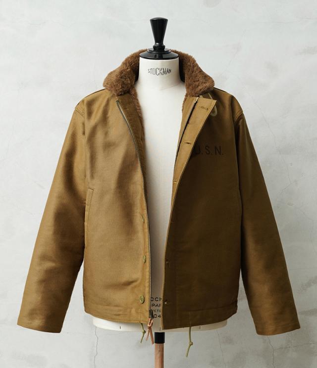 WAIPER.inc 忠実復刻 米軍 U.S.NAVY N-1 デッキジャケット ピケモデル/アルパカライニング 日本製【WP119】【Cx】【T】｜メンズ アウター 大きいサイズ カジュアル ボア 防寒 バイク アメカジ ブランド おしゃれ