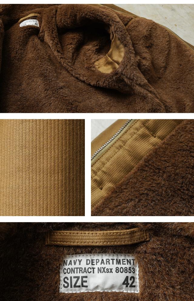 WAIPER.inc 忠実復刻 米軍 U.S.NAVY N-1 デッキジャケット ピケモデル/アルパカライニング 日本製【WP119】【Cx】【T】｜メンズ アウター 大きいサイズ カジュアル ボア 防寒 バイク アメカジ ブランド おしゃれ