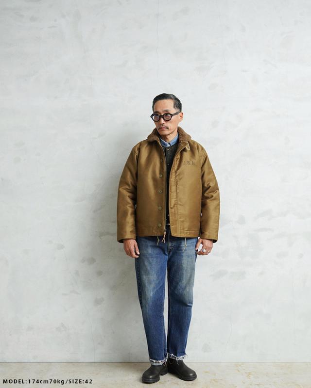 WAIPER.inc 忠実復刻 米軍 U.S.NAVY N-1 デッキジャケット ピケモデル/アルパカライニング 日本製【WP119】【Cx】【T】｜メンズ アウター 大きいサイズ カジュアル ボア 防寒 バイク アメカジ ブランド おしゃれ