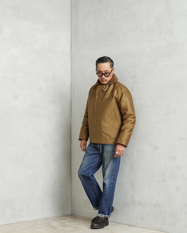 WAIPER.inc 忠実復刻 米軍 U.S.NAVY N-1 デッキジャケット ピケモデル/アルパカライニング 日本製【WP119】【Cx】【T】｜メンズ アウター 大きいサイズ カジュアル ボア 防寒 バイク アメカジ ブランド おしゃれ