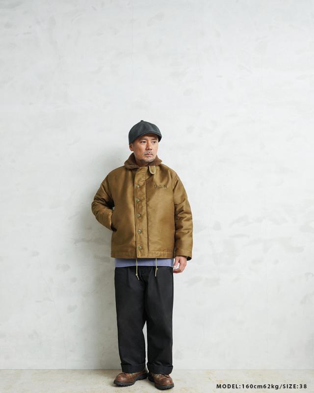 WAIPER.inc 忠実復刻 米軍 U.S.NAVY N-1 デッキジャケット ピケモデル/アルパカライニング 日本製【WP119】【Cx】【T】｜メンズ アウター 大きいサイズ カジュアル ボア 防寒 バイク アメカジ ブランド おしゃれ