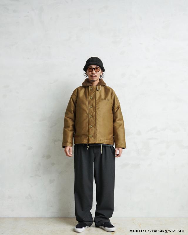 WAIPER.inc 忠実復刻 米軍 U.S.NAVY N-1 デッキジャケット ピケモデル/アルパカライニング 日本製【WP119】【Cx】【T】｜メンズ アウター 大きいサイズ カジュアル ボア 防寒 バイク アメカジ ブランド おしゃれ