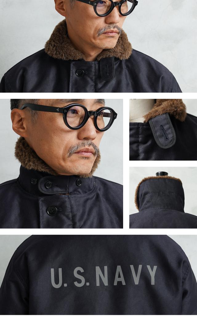 WAIPER.inc 忠実復刻 米軍 U.S.NAVY N-1 デッキジャケット 前期型 NAVY アルパカライニング 日本製【WP125】【Cx】【T】｜メンズ アウター ミリタリー 大きいサイズ ブルゾン ネイビー カジュアル ブランド おしゃれ