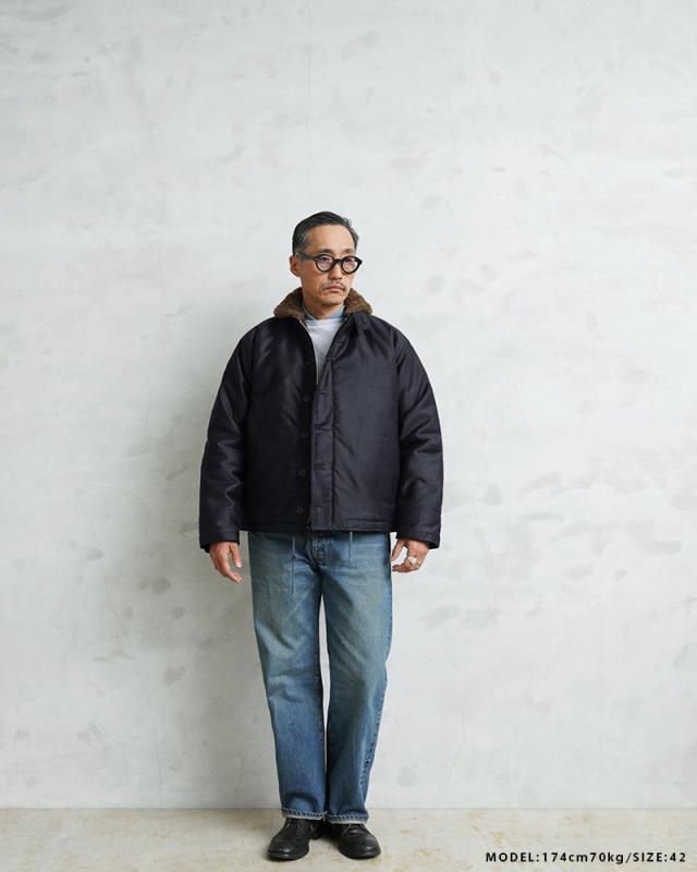 WAIPER.inc 忠実復刻 米軍 U.S.NAVY N-1 デッキジャケット 前期型 NAVY アルパカライニング 日本製【WP125】【Cx】【T】｜メンズ アウター ミリタリー 大きいサイズ ブルゾン ネイビー カジュアル ブランド おしゃれ