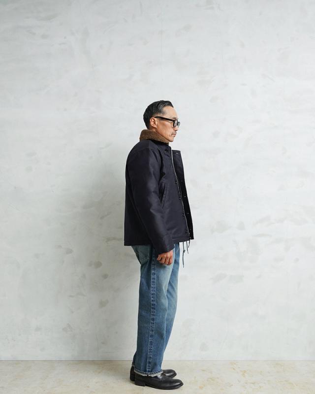 WAIPER.inc 忠実復刻 米軍 U.S.NAVY N-1 デッキジャケット 前期型 NAVY アルパカライニング 日本製【WP125】【Cx】【T】｜メンズ アウター ミリタリー 大きいサイズ ブルゾン ネイビー カジュアル ブランド おしゃれ