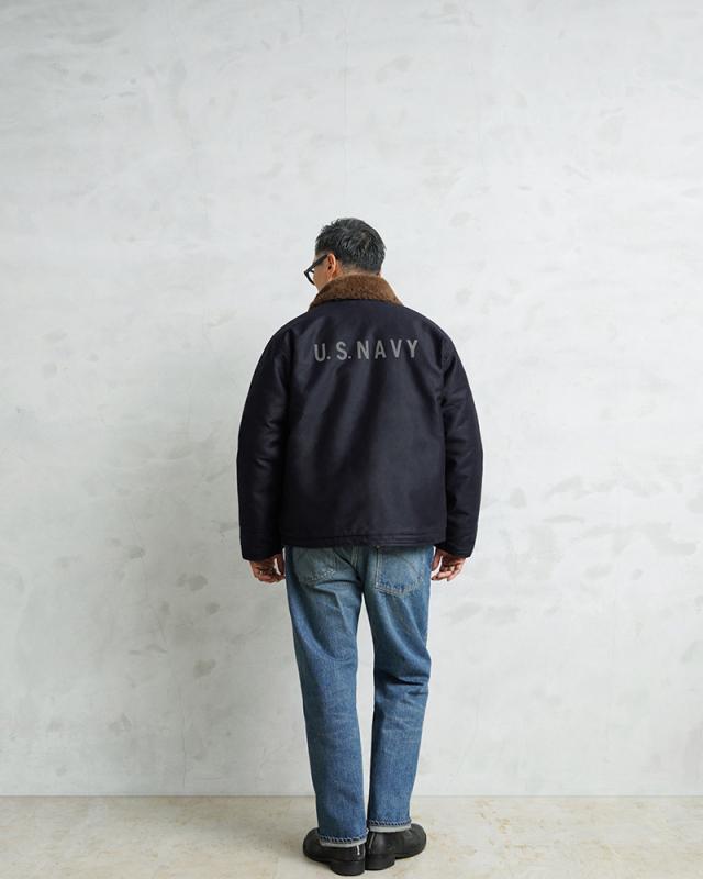 WAIPER.inc 忠実復刻 米軍 U.S.NAVY N-1 デッキジャケット 前期型 NAVY アルパカライニング 日本製【WP125】【Cx】【T】｜メンズ アウター ミリタリー 大きいサイズ ブルゾン ネイビー カジュアル ブランド おしゃれ