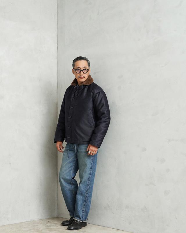 WAIPER.inc 忠実復刻 米軍 U.S.NAVY N-1 デッキジャケット 前期型 NAVY アルパカライニング 日本製【WP125】【Cx】【T】｜メンズ アウター ミリタリー 大きいサイズ ブルゾン ネイビー カジュアル ブランド おしゃれ